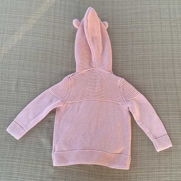 Baby GAP Pink Sweater- Zipper- Hood with Ears - Knit- Age 3 Years - Picture 8 of 12
